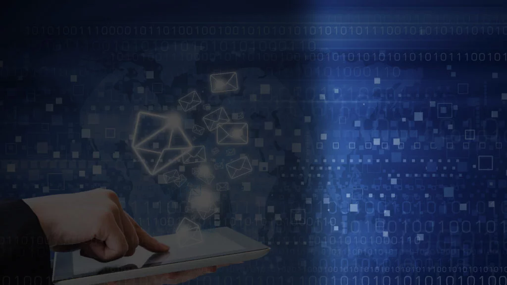 Email and Data Blue Background