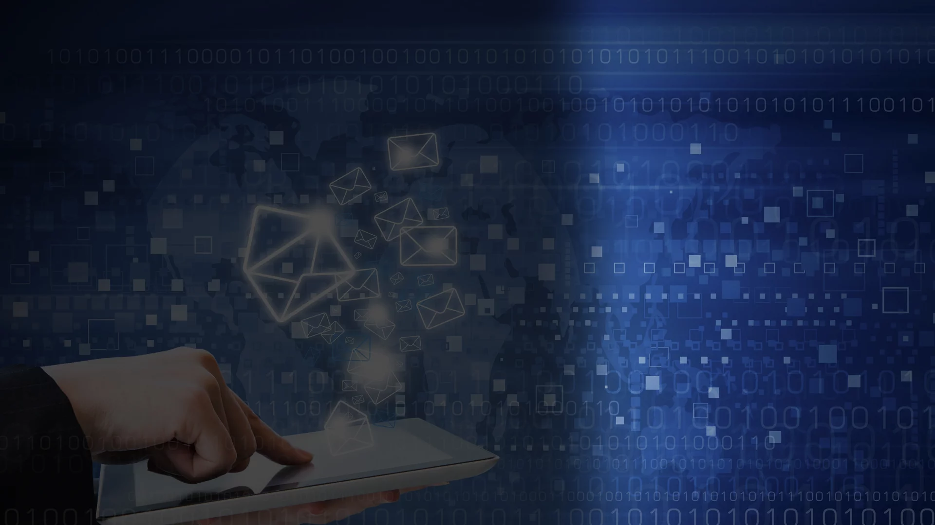 Email and Data Blue Background